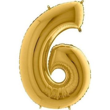 Pazarız Parti 6 Rakamı Gold Folyo 102 cm Balon