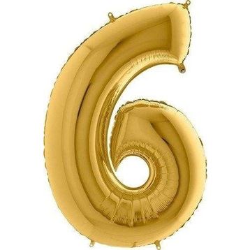 Pazarız Parti 6 Rakamı Gold Folyo 102 cm Balon