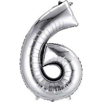 Pazarız Parti 6 Rakamı Gümüş Folyo 102 cm Balon