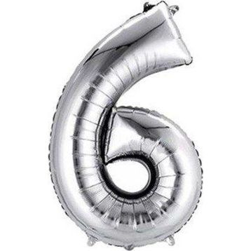 Pazarız Parti 6 Rakamı Gümüş Folyo 102 cm Balon