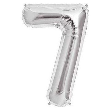 Pazarız Parti 7 Rakamı Gümüş Folyo 102 cm Balon