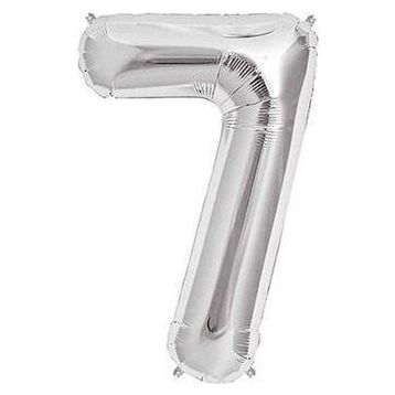 Pazarız Parti 7 Rakamı Gümüş Folyo 102 cm Balon