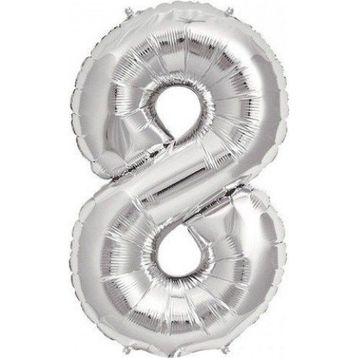 Pazarız Parti 8 Rakamı Gümüş Folyo 102 cm Balon