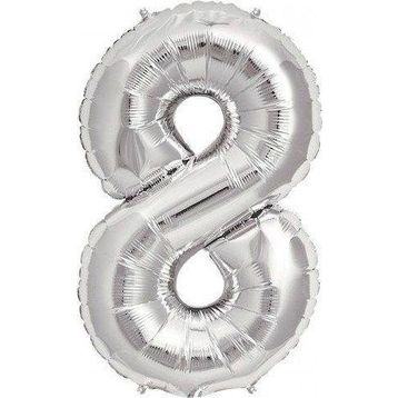 Pazarız Parti 8 Rakamı Gümüş Folyo 102 cm Balon