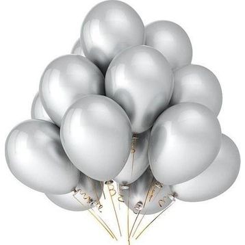 Pazarız Parti Metalik Gümüş 20'li Balon