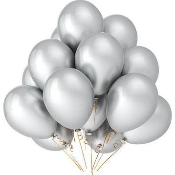 Pazarız Parti Metalik Gümüş 20'li Balon