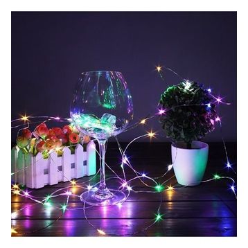 Pazarız Peri Led Pilli Dekoratif Yılbaşı Led İnce Tel 5 mt Led Işık