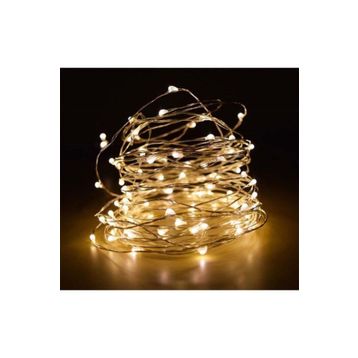 Pazarız Peri Led Pilli Dekoratif Yılbaşı Led İnce Tel 5 mt Led Işık