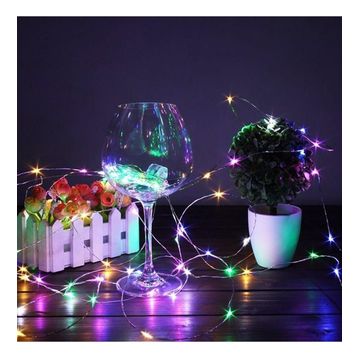 Pazarız Peri Led Pilli Dekoratif Yılbaşı Led İnce Tel 5 mt Led Işık