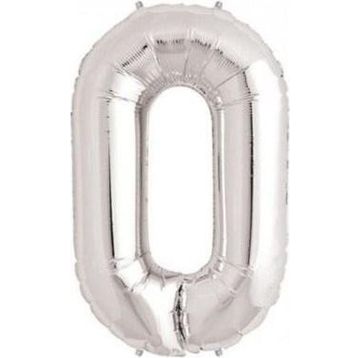 Pazarız Rakam Folyo 0 Rakamı Büyük Boy Gümüş Gri 100 cm Balon