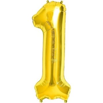 Pazarız Rakam Folyo 1 Rakamı Büyük Boy Altın Sarısı Dore Balon