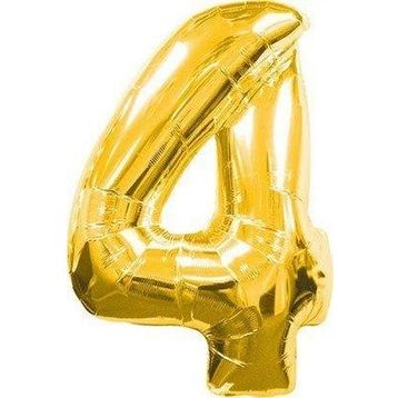 Pazarız Rakam Folyo 4 Rakamı Büyük Boy Altın Sarısı dore 100 cm Balon