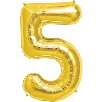 Pazarız Rakam Folyo 5 Rakamı Büyük Boy Altın Sarısı dore 100 cm Balon