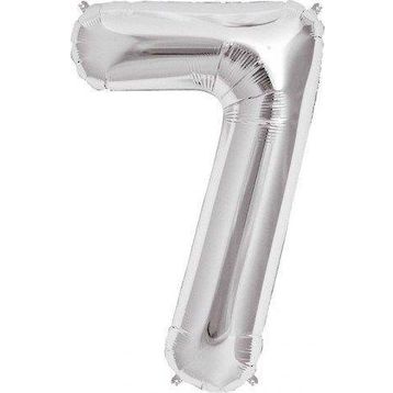 Pazarız Rakam Folyo 7 Rakamı Büyük Boy Gümüş Gri 100 cm Balon