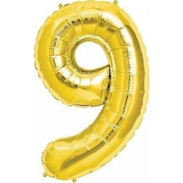 Pazarız Rakam Folyo 9 Rakamı Büyük Boy Altın Sarısı dore 100 cm Balon