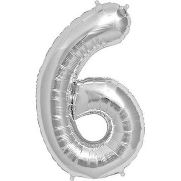 Pazarız Rakam Folyo Orta Boy 75 cm Gümüş 6 Balon