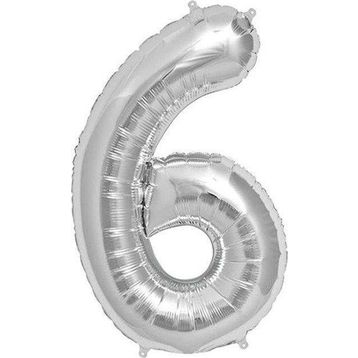 Pazarız Rakam Folyo Orta Boy 75 cm Gümüş 6 Balon