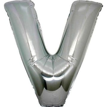 Pazarız V Büyük Boy Gümüş Gri 100 cm Harf Folyo Balon