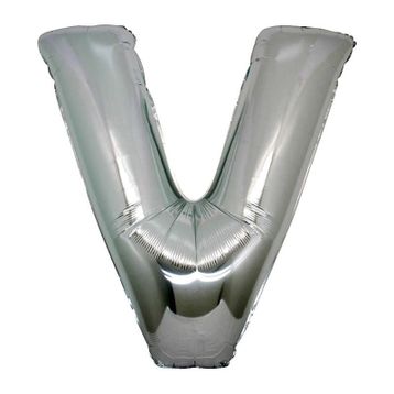 Pazarız V Büyük Boy Gümüş Gri 100 cm Harf Folyo Balon