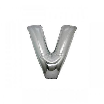 Pazarız V Silver 90 cm Gümüş Harf Folyo Balon