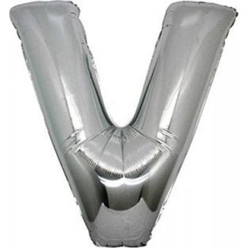 Pazarız V Silver 90 cm Gümüş Harf Folyo Balon