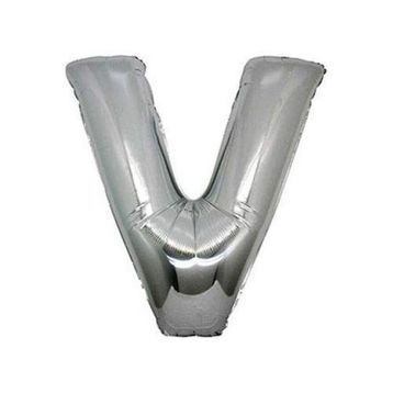 Pazarız V Silver 90 cm Gümüş Harf Folyo Balon