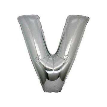 Pazarız V Silver 90 cm Gümüş Harf Folyo Balon