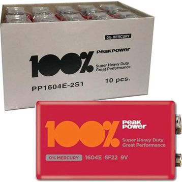 Peak Power PP1604E-2S1 9V Çinko 10'lu Paket Pil