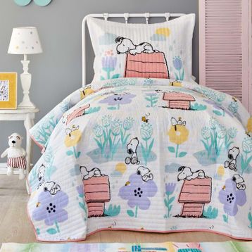 Peanuts Snoopy Flower Yatak Örtüsü Seti