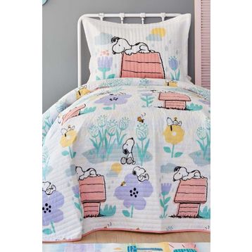 Peanuts Snoopy Flower Yatak Örtüsü Seti