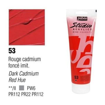 Pebeo 831-53 Dark Cadmium Red 100 ML Studio Akrilik Boya