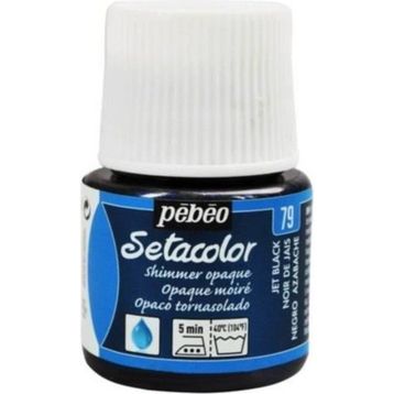 Pebeo 8750 45 ml N:79 Jet Black Setacolor Shimmer Parlak Opak Kumaş Boyası