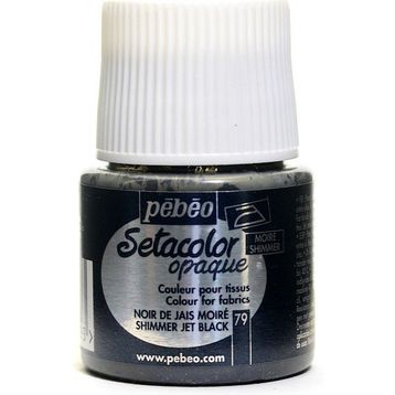 Pebeo 8750 45 ml N:79 Jet Black Setacolor Shimmer Parlak Opak Kumaş Boyası