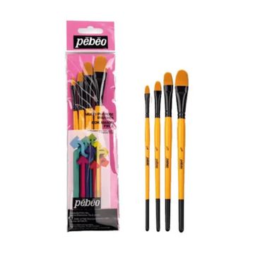 Pebeo No:1/4-3/8-1/2-5/8 4'lü Set Kedi Dili Fırça Seti