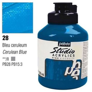Pebeo Studio No:28 Cerulean Blue 500ml Akrilik Boya