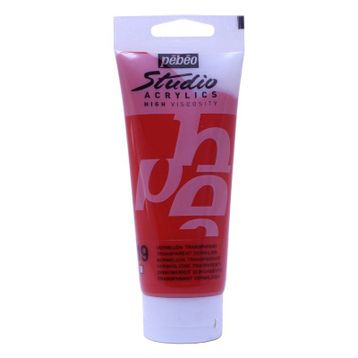 Pebeo Transparent Vermilion 19 100 ml Studio Akrilik Boya