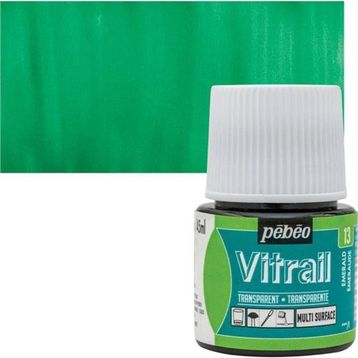 Pebeo Vitrail Emerald 13 45 ml Transparan Cam Boyası