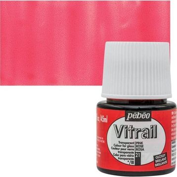 Pebeo Vitrail Pink 21 45 ml Transparan Cam Boyası
