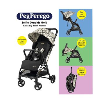 Peg Perego Selfie Siyah-Beyaz Bebek Arabası