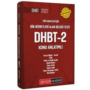 Pegem Akademi Yayıncılık - 2022 Din Hizmetleri Alan Bilgisi Testi DHBT-2 Konu Anlatımlı
