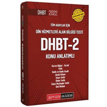 Pegem Akademi Yayıncılık - 2022 Din Hizmetleri Alan Bilgisi Testi DHBT-2 Konu Anlatımlı