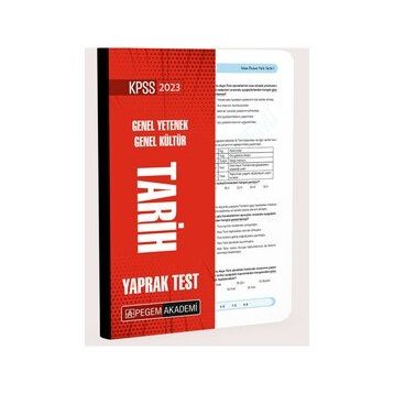 Pegem Akademi Yayıncılık 2023 Kpss Genel Yetenek Genel Kültür Tarih Yaprak Test