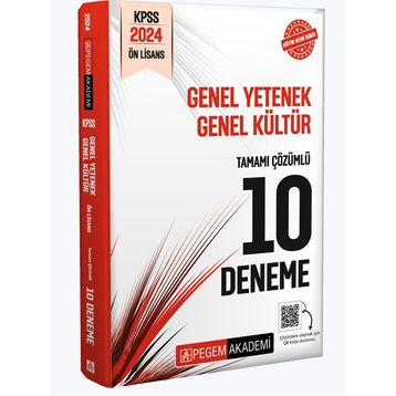 Pegem Akademi Yayıncılık 2024 KPSS Genel Yetenek Genel Kültür Önlisans Tamamı Çözümlü 10 Deneme