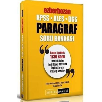 Pegem Yayınları 2020 KPSS ALES DGS Ezberbozan Paragraf Soru Bankası