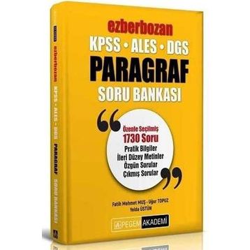 Pegem Yayınları 2020 KPSS ALES DGS Ezberbozan Paragraf Soru Bankası