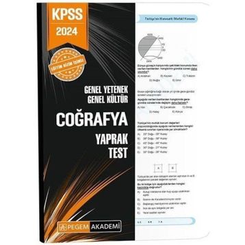 Pegem Yayınları 2024 KPSS Genel Yetenek Genel Kültür Coğrafya Yaprak Test