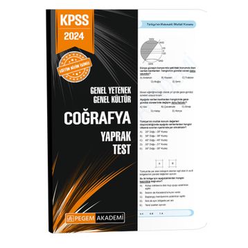 Pegem Yayınları 2024 KPSS Genel Yetenek Genel Kültür Coğrafya Yaprak Test