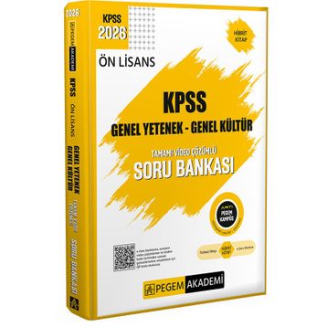 Pegem Yayınları 2026 KPSS Ön Lisans Genel Yetenek Genel Kültür Tamamı Video Çözümlü Soru Bankası