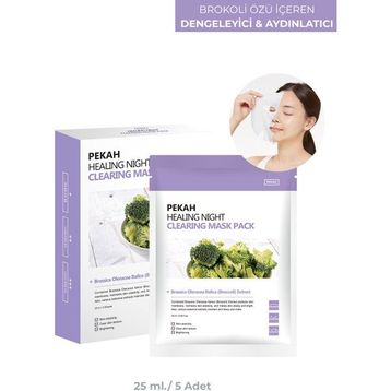 Pekah 5 Adet Ginseng ve 13 Bitki Özü İçeren Cilde Sıkı Görünüm Kazandıran Arındırıcı Yüz Maske Seti