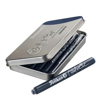 Pelikan 339689 Edelstein Tanzanite Mavi-Siyah 6lı Dolmakalem Kartuşu